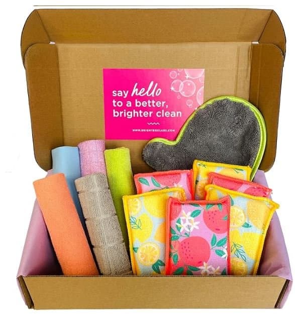 Bright Box Household Microfiber Sponges and Cloth Cleaning Bundle, 12ct Multi-Color