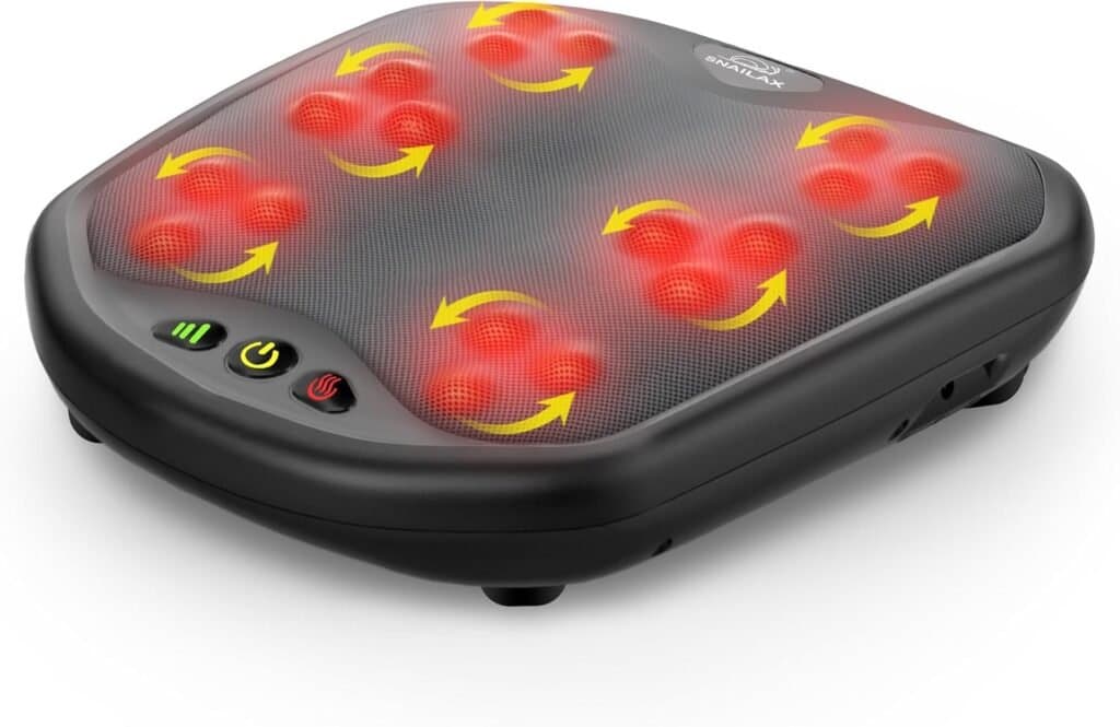 Snailax Shiatsu Foot Massager with Heat – Washable Cover Kneading Foot & Back Massager