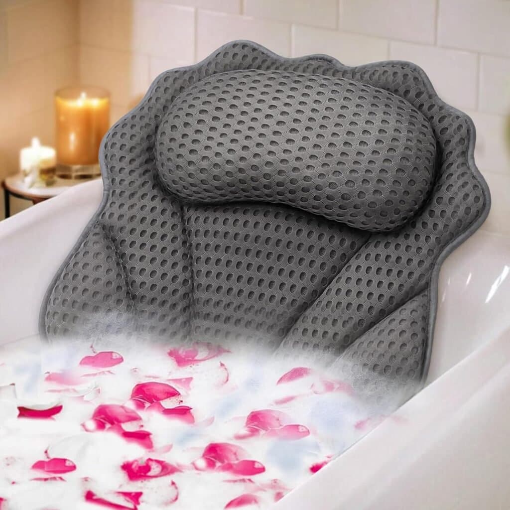 Bath Pillow RUVINCE Ergonomic Luxury Bathtub Pillow with Head, Neck, Shoulder Support
