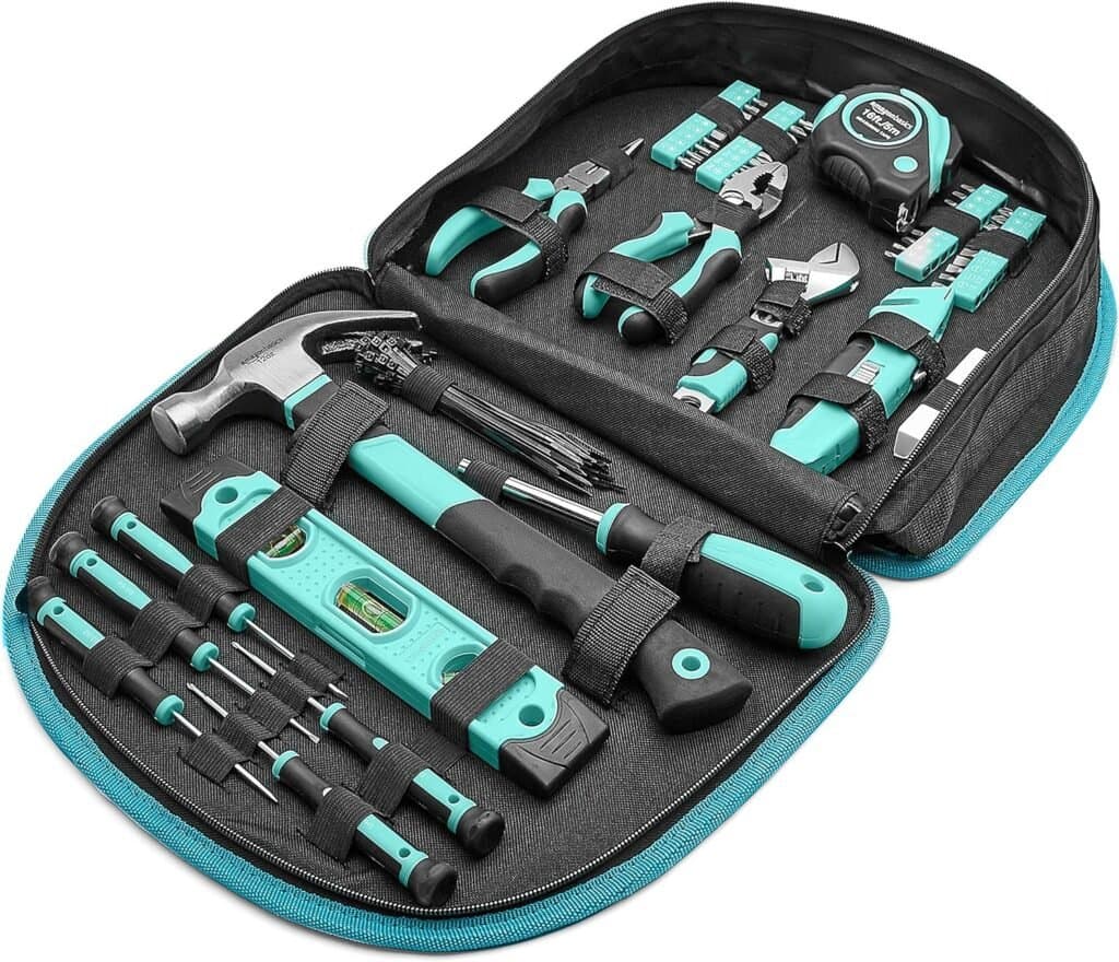 Amazon Basics Tool Set With Easy Carrying Round Pouch, 104-Piece