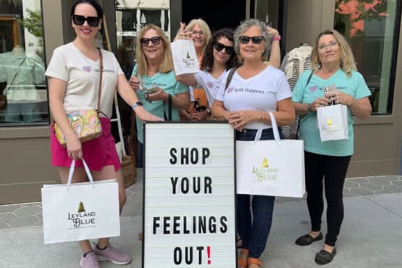 Fresh Start Weekends group event attendees holding shopping bags